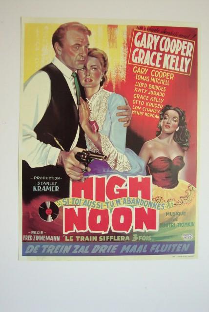 HIGH NOON - FOREIGN VERSION: United Artists, 1952. Gary Cooper, Grace Kelly. 13-5/8 x 18-1/8 VF