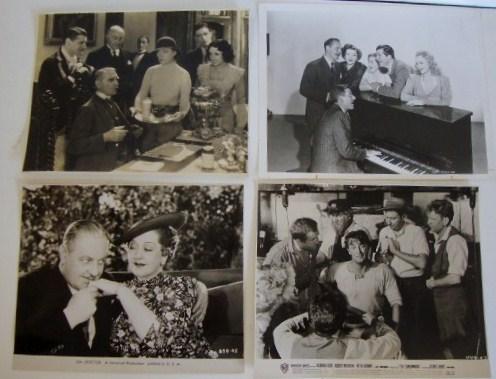 LOT OF MOVIE STILLS (21): 1944 Douglass Dimbrille from Lost in Harem with publicity snipe listing full cast and date stamp (1); Harry James photo (1); Martha Stewart in a full length glamour shot for Doll Face (1); great Anne 