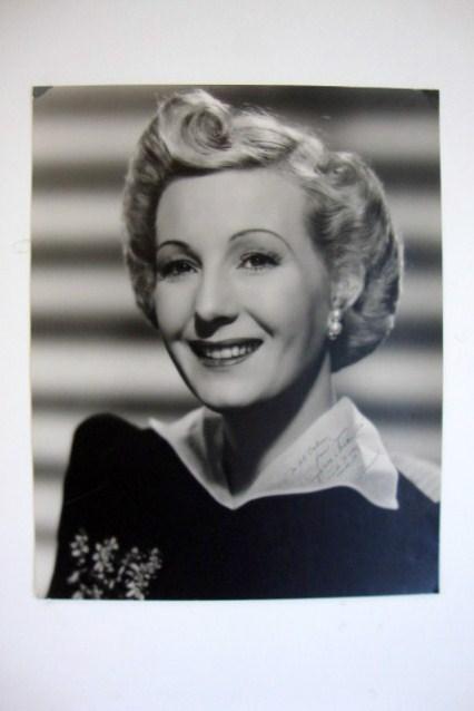 BINNIE BARNES OVERSIZED ISP: Signed in black ink, "To Al Cohen, from your "Angel with a broken rib" and it was worth it! Binnie" 10 x 12-1/2 VF-F (upper left and upper right corners have been "touched up")