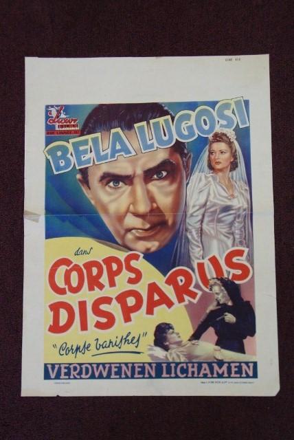 TWO HALF SHEET POSTERS & TWO BELGIAN POSTERS: How to Be Very, Very Popular. 20th C. Fox. Grable, North, Cummings. 22 x 28 VF and F (two); House of Wax - Belgian Version. Warner Bros. Price, Kirk, Lovejoy. 14 x 22. Folded once. F; Corpse Vanishes 