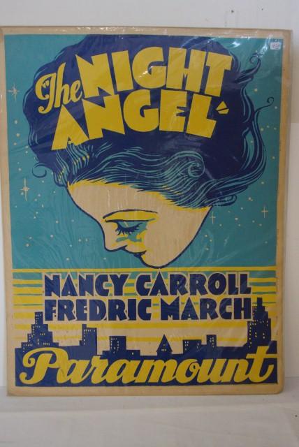FOUR ONE SHEET MOVIE POSTERS: The Night Angel. Paramount, 1931 Nancy Carroll, Fredric March; Private Worlds. Lowe's Warfield. Big Stage Show. Claudette Colbert; Anna Karenina. MGM, 1935. Moved to St. Francis. Greta Garbo, Fredric 