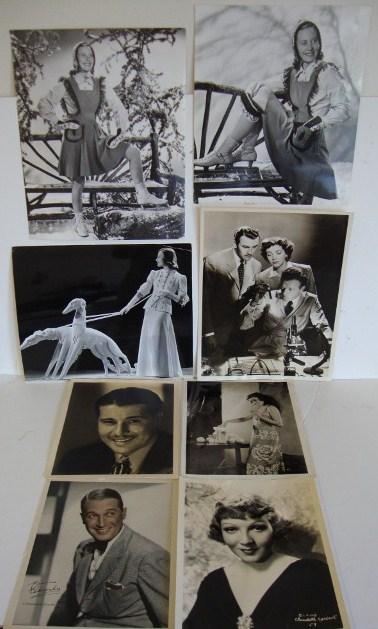 VINTAGE CELEBRITY PHOTOGRAPH LOT (8): Included in the lot are three photos of Michele Morgan, one by Ernest A. Bachrach and one by Fred Hendrickson, both for RKO Radio Pictures.; an oversized still from Kid Glove Killer (a scene with Van 