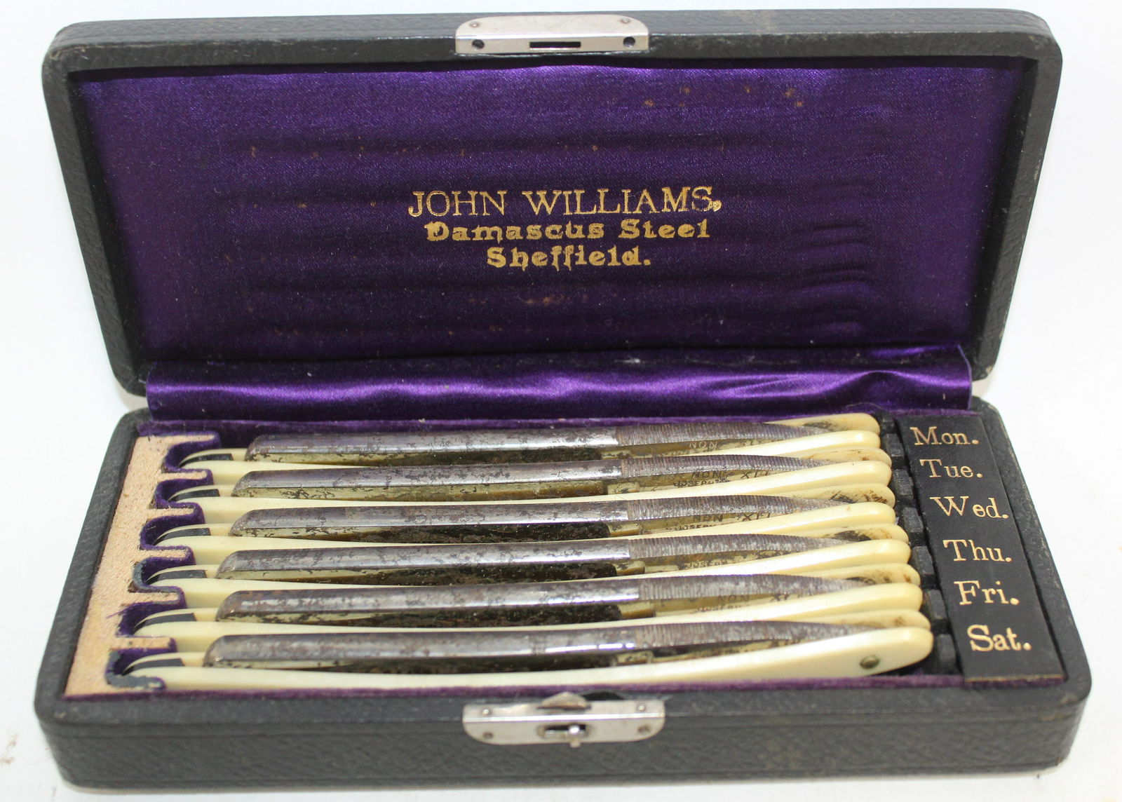 Days of the Week Bakelite Handle Straight Razors (1 of 3)