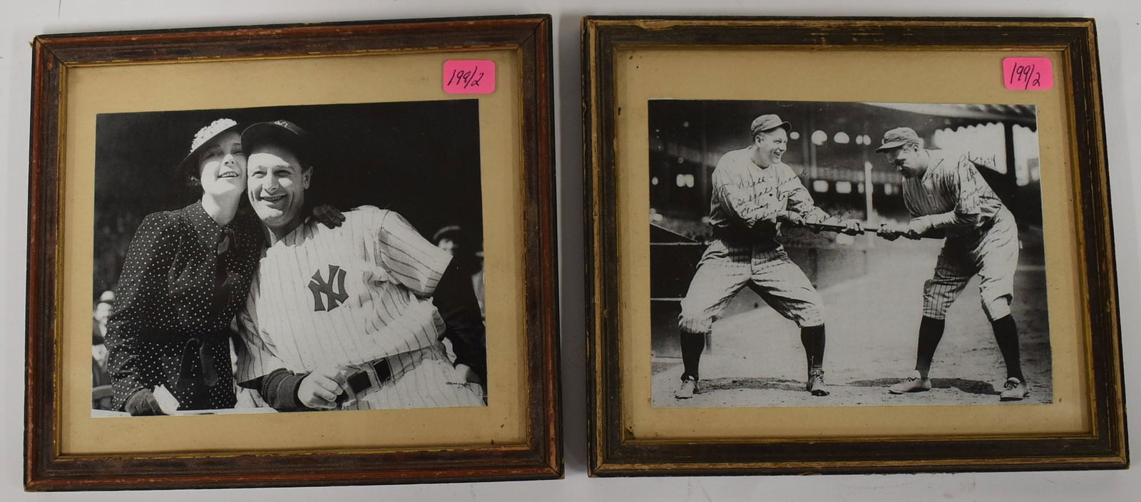 Babe Ruth and Gehrig Photos (2): overall 7"H x 8"W