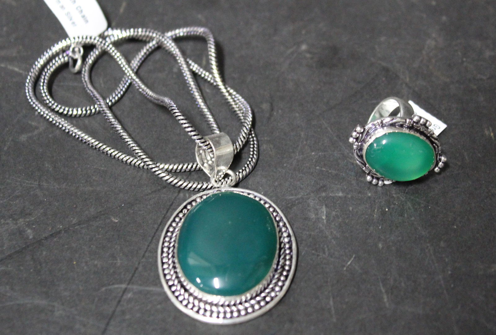 German Sterling Silver Pendant With Chain & Ring. (2) (1 of 2)