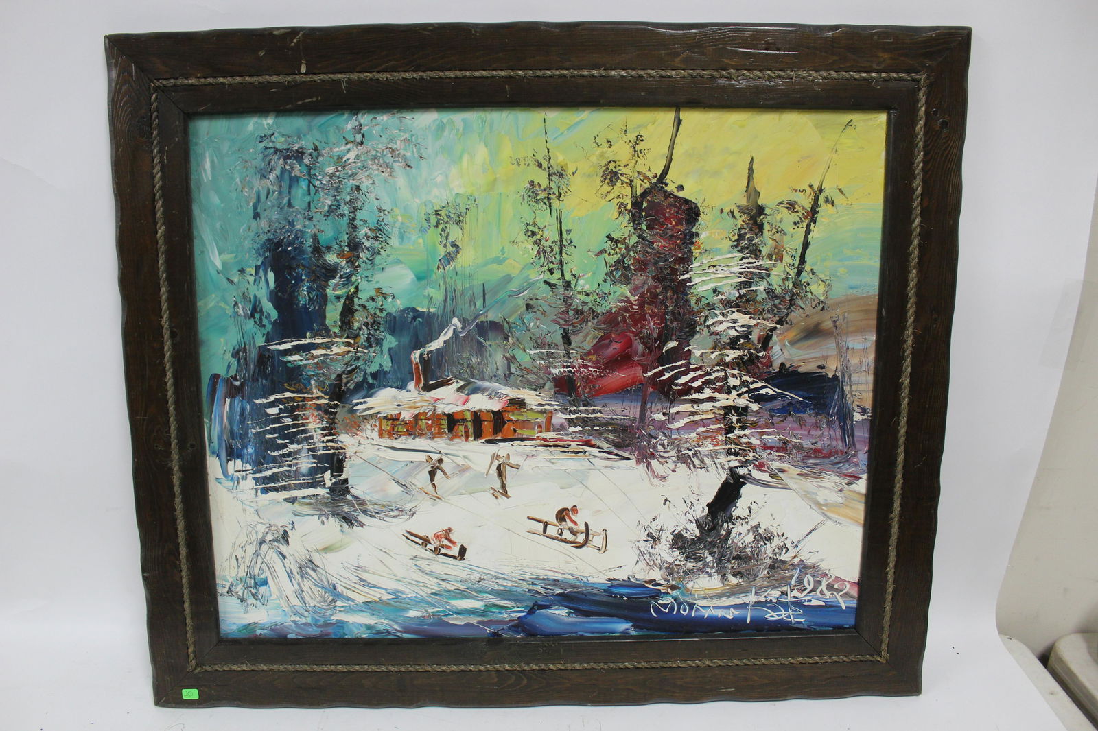 Morris Katz Oil on Panel Holiday Mountain '82 (1 of 5)