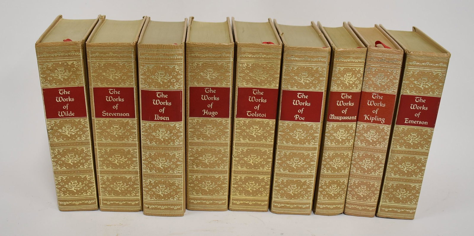 The Works of Various Authors (9): Each book focuses on the work of one author. Includes Poe, Emerson, Kipling, Maupassant, Tolstoi, Wilde, Stevenson, Ibsen, and Hugo..
