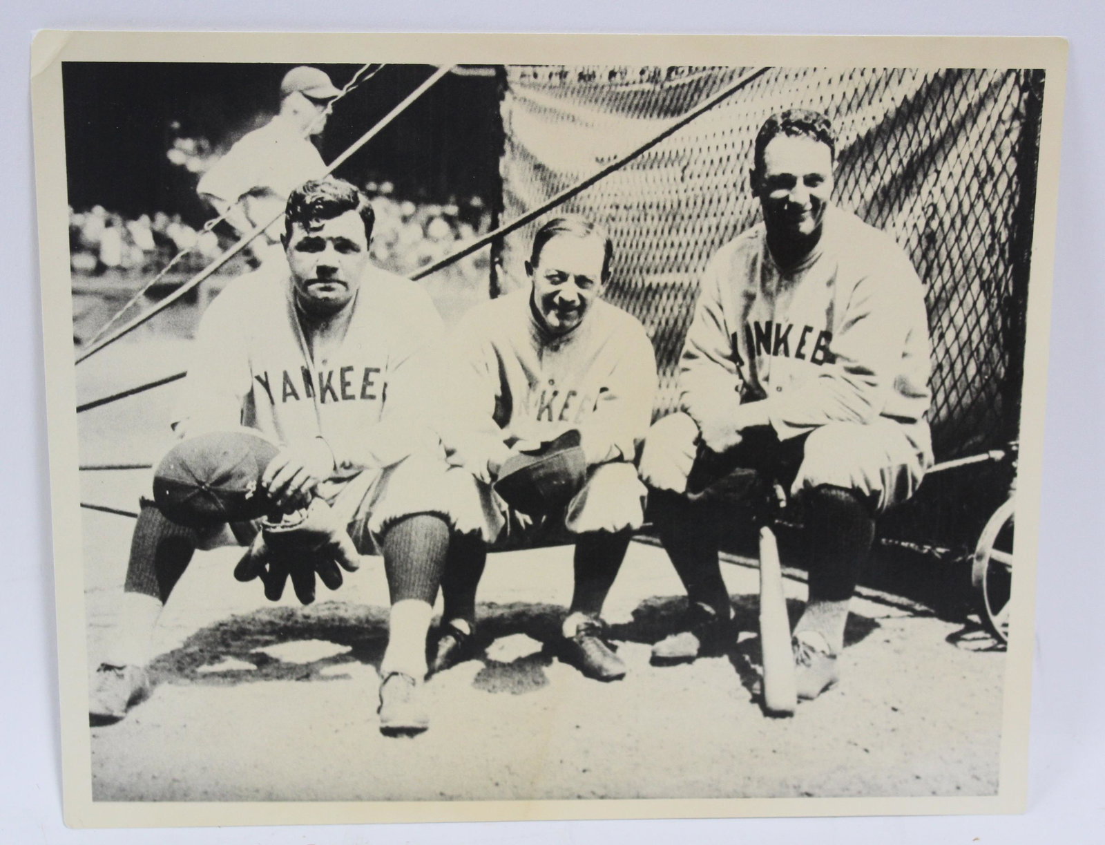 Van Oeyen Photo. Gehrig. Ruth & Another: Stamp of the photographer at the backside. Photo by L. Van OEYEN , Cleveland, O