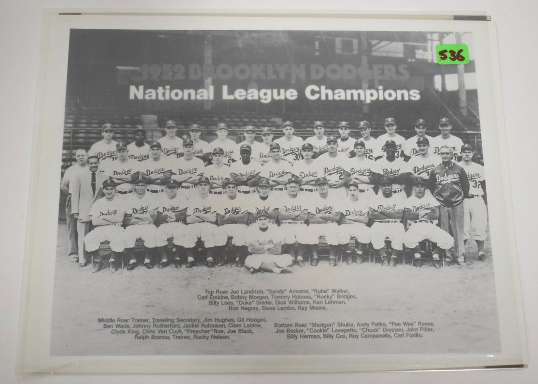 1952 Brooklyn Dodgers National League Champions Photo & (1 of 1)