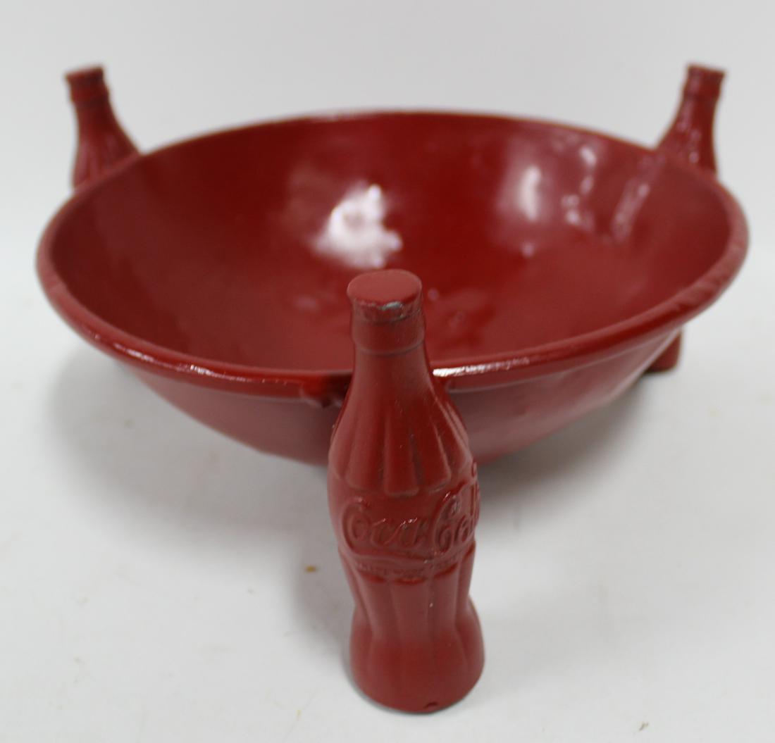 Vintage Coca Cola Aluminum Bowl: Coke bottle legs.