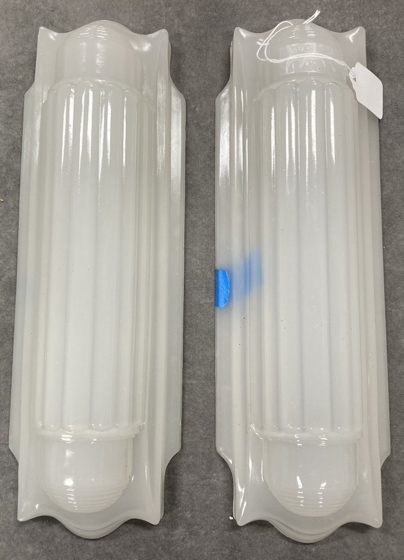 Pr. Art Deco Frosted Wall Sconces from Dispensary (1 of 2)