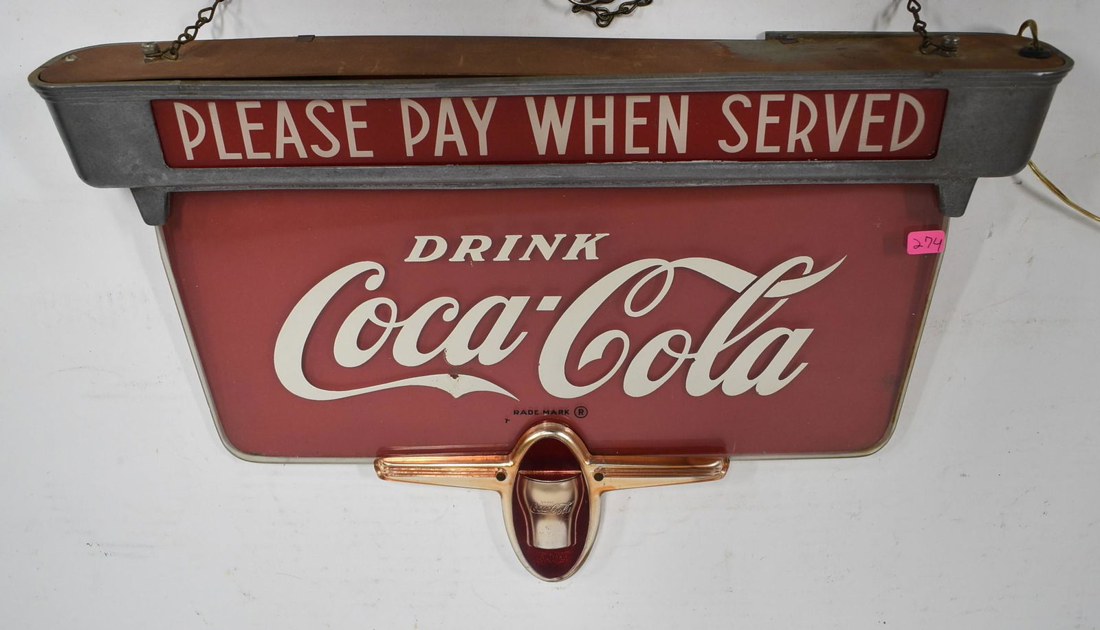 Coca Cola Metal & Glass Electric Sign (1 of 3)
