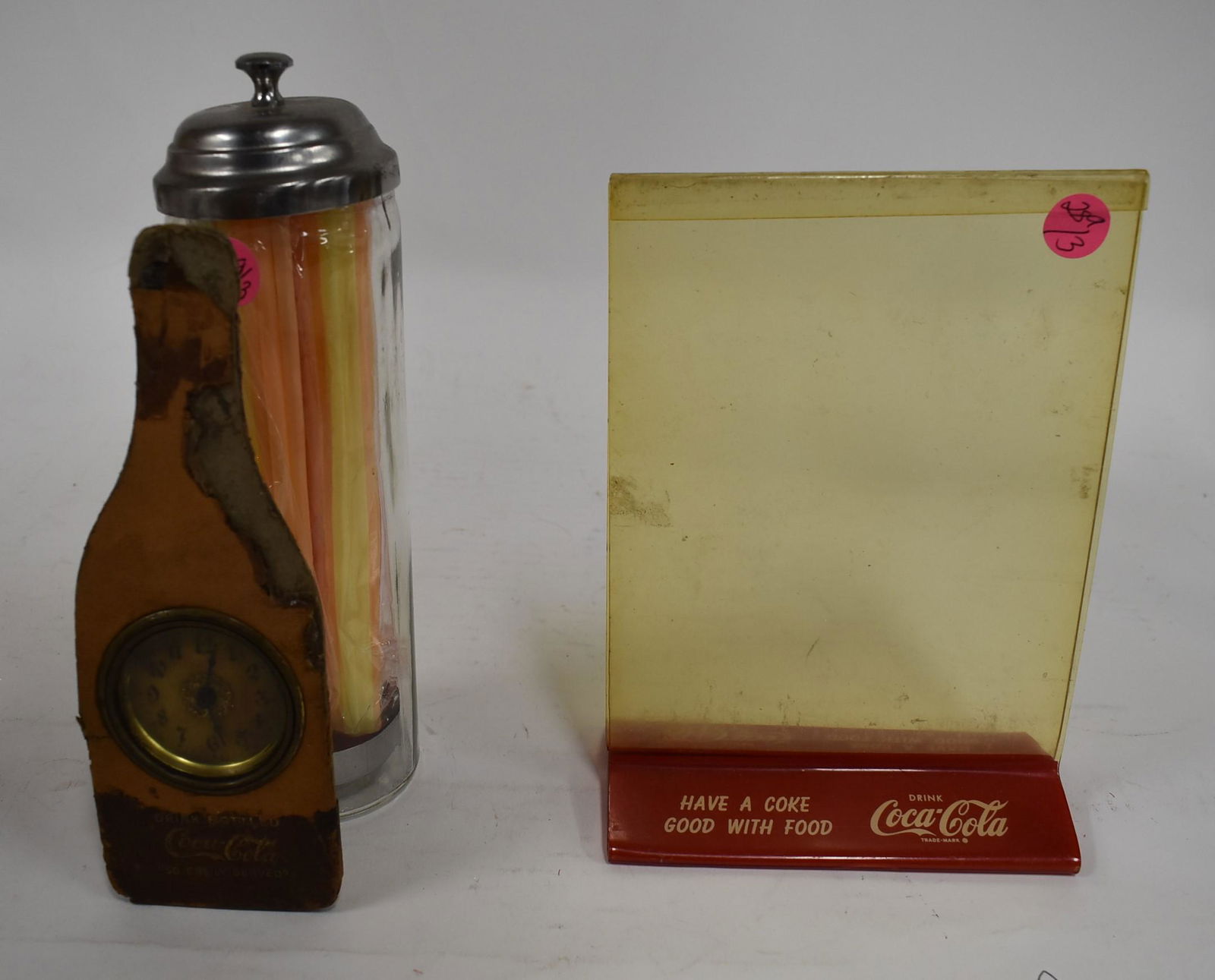 Mix of Coca Cola Straw Holder, Table Sign, Bottle (1 of 3)