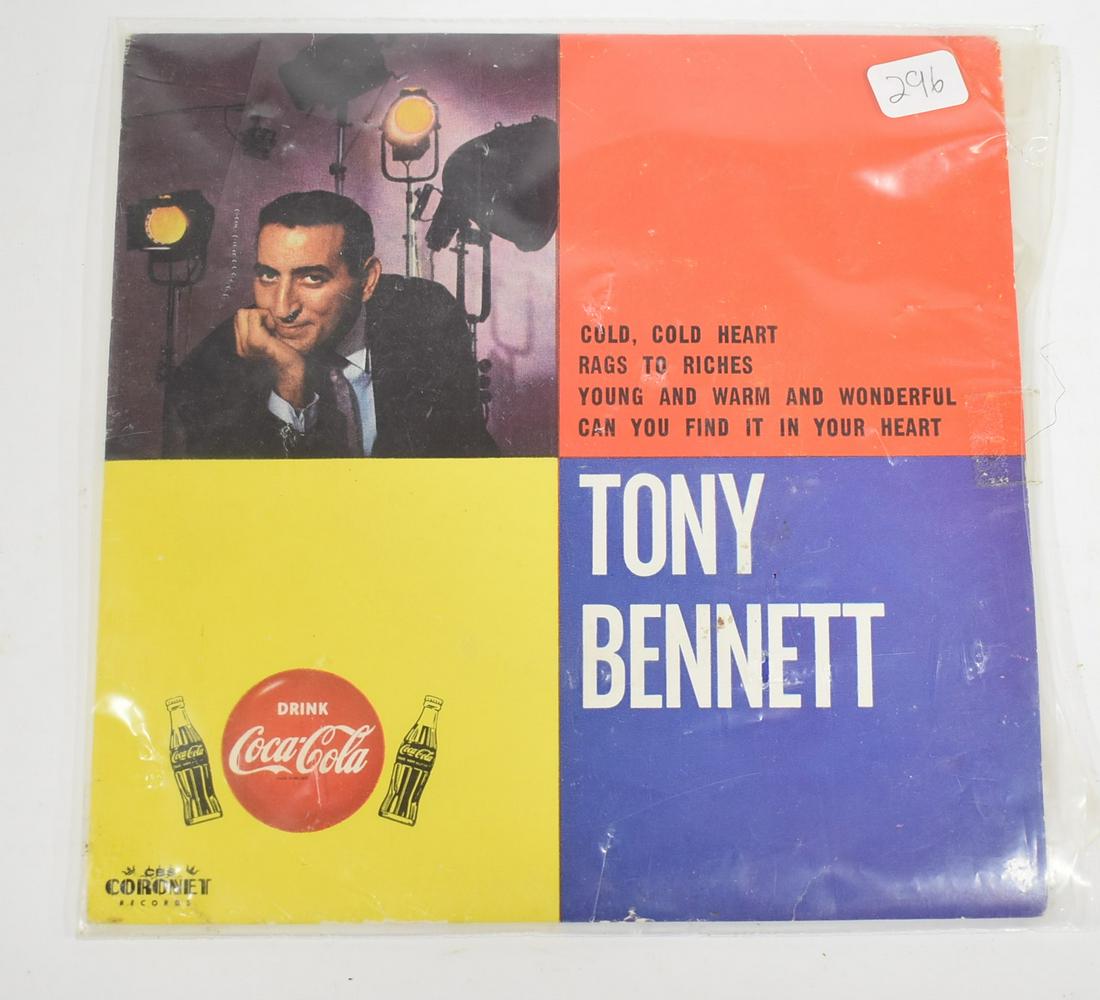 Tony Bennett Coca Cola 45 Record: Coca Cola. Coronet Records.