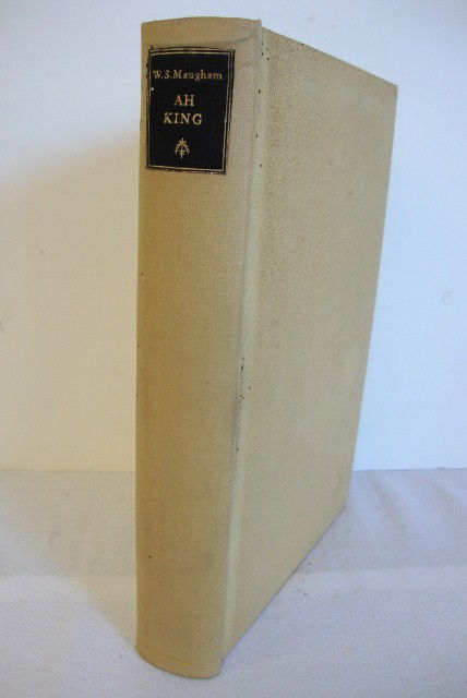 MAUGHAM, W., SOMERSET AH KING SIX STORIES: 1933 London William Heinemann Ltd. Buckram cover 102 of 175 Signed, also inscribed in black ink the last lot of Eastern Stories for Earle Bernheimer W. Somerset Maugham, New York May 31, 1944. In slip