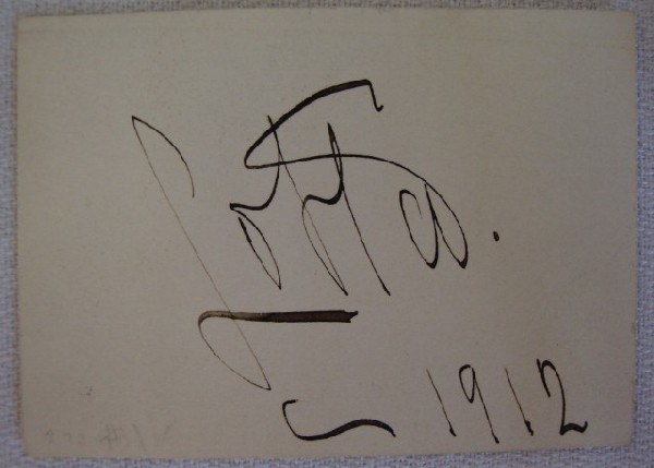 LOTTA CRABTREE 1912 CARD & AUTOGRAPH: Calling card is engraved Miss Lotta Signed Lotta in flourishing black ink on the reverse and dated 1912. Penciled notations re: The 19th C actress on the front. Hard to find signature in any form