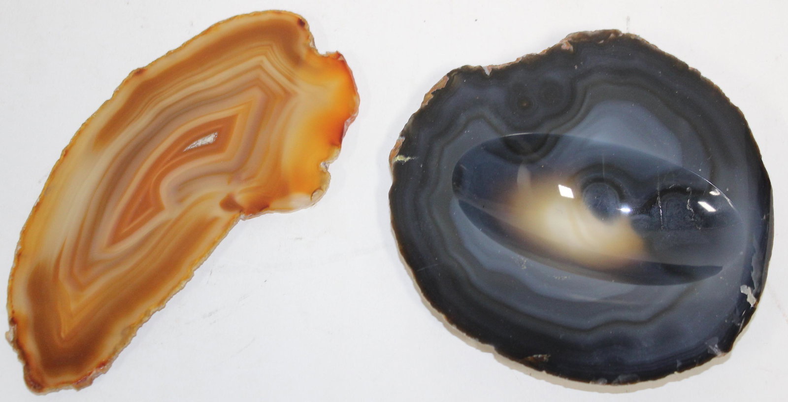 Agate Astray & Piece of Loose Agate (2): Ashtray 6x6 & Piece of Agate 7" L x 3 " W.