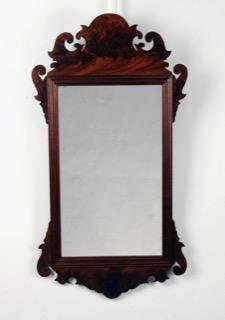 Chippendale Type Crotch Mahogany Mirror (1 of 3)