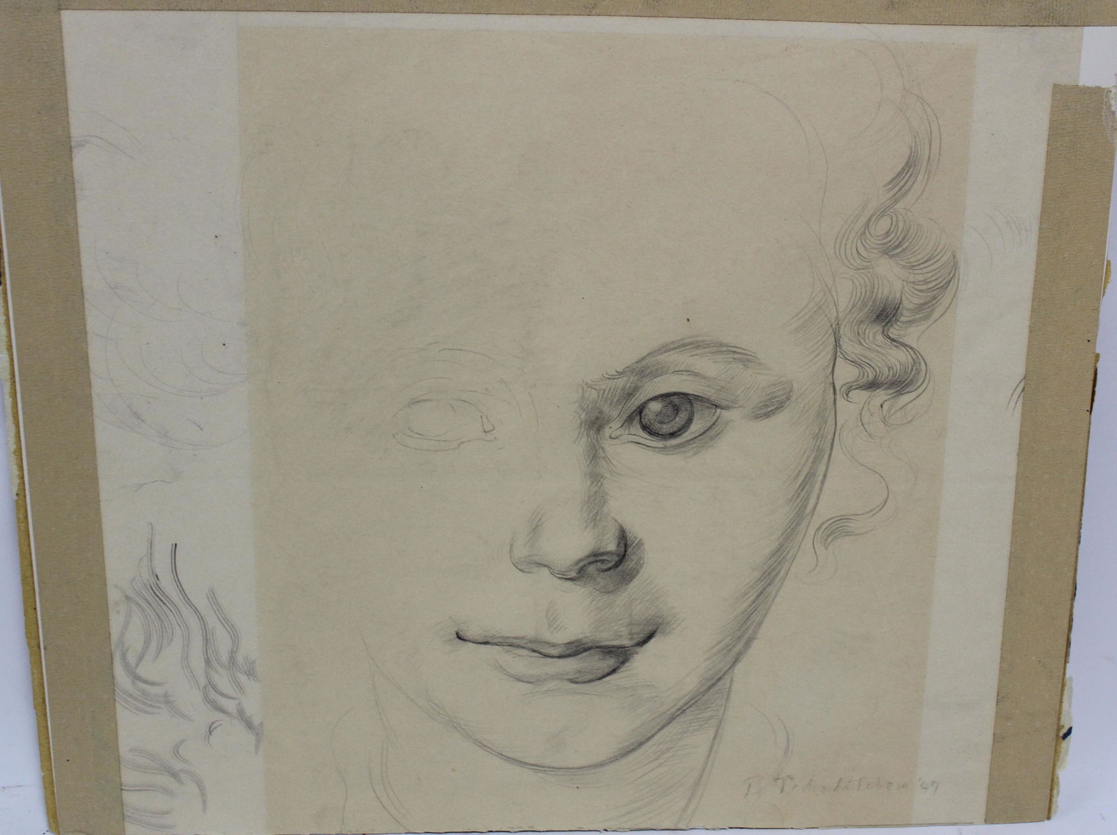 Pavel Tchelitchew Drawing Sgd. (1 of 3)