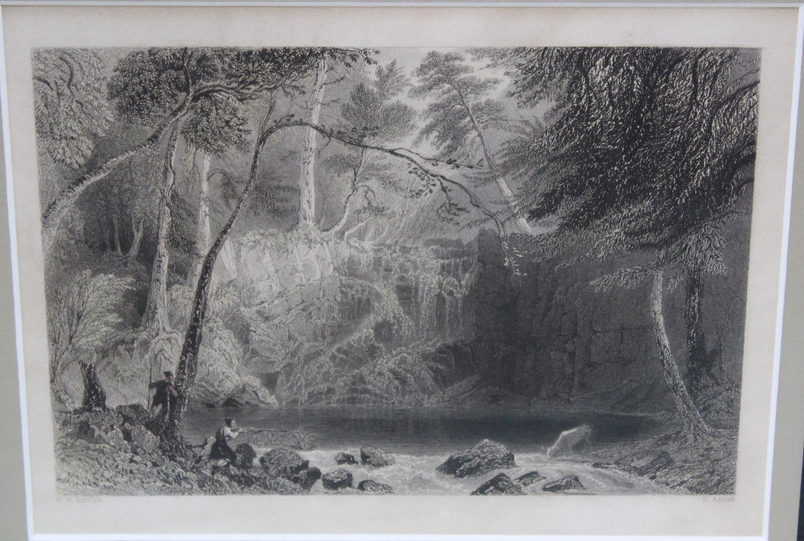 W.H. Bartlett Hunting Scene Engraving (1 of 3)