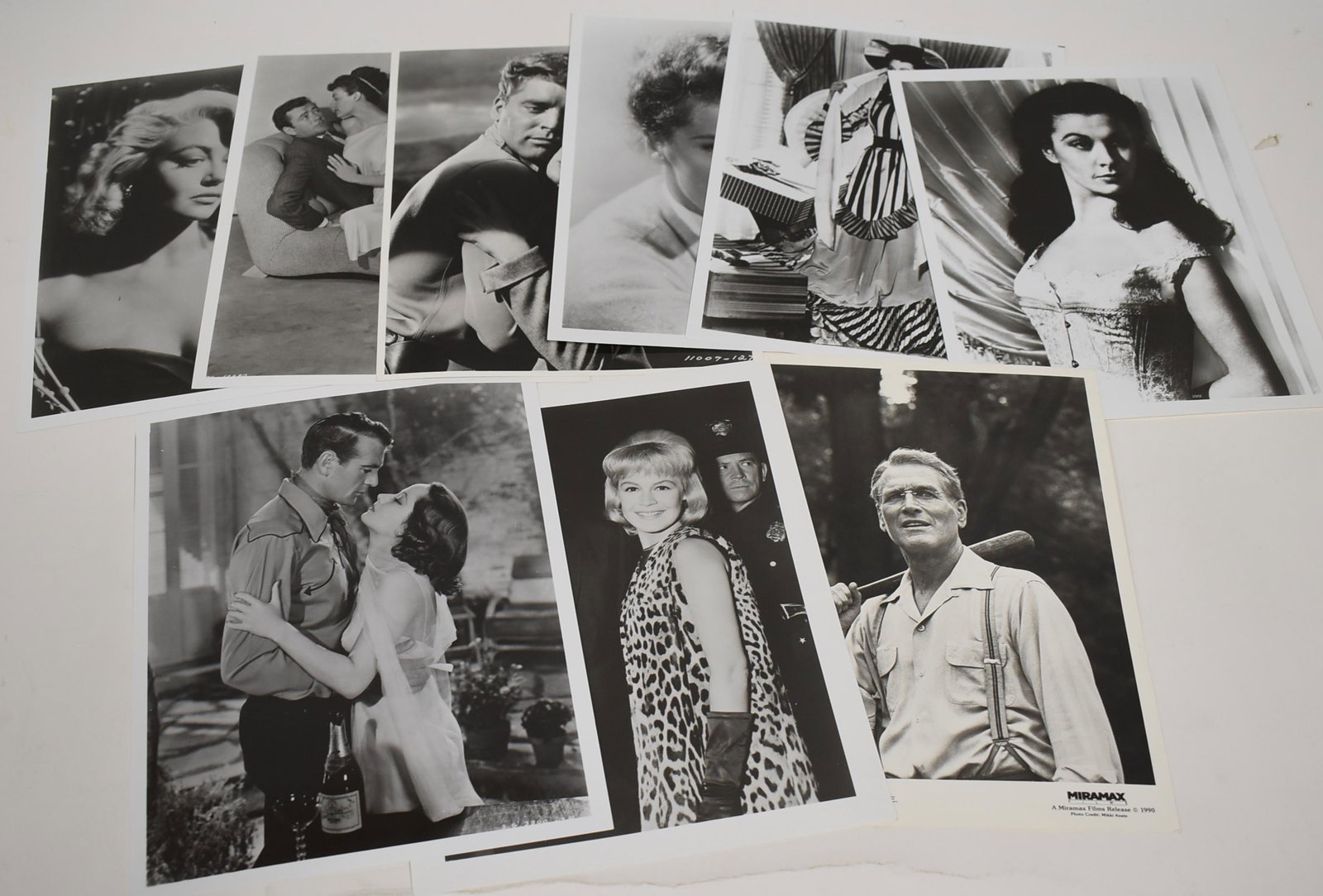 Hollywood Photographs (9): Paul Newman; Katharine Hepburn; Vivien Leigh (2); Bobby Darin; Gary Cooper; Burt Lancaster; and others. All 8 x 10.