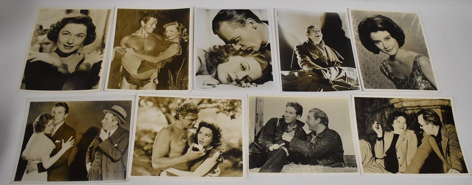 Vintage Hollywood Stills (9): A very young Katharine Hepburn; James Cagney; Tarzan (2); and others. All 8 x 10.