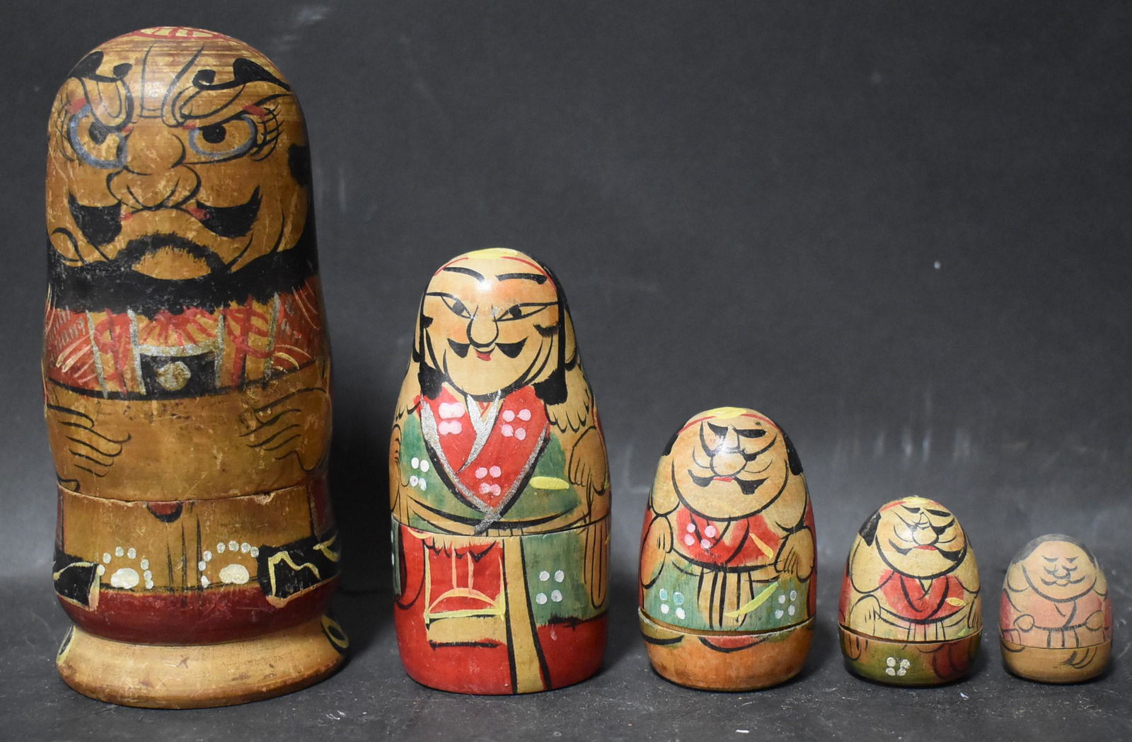 5 Pc Japanese Nesting Dolls (1 of 3)