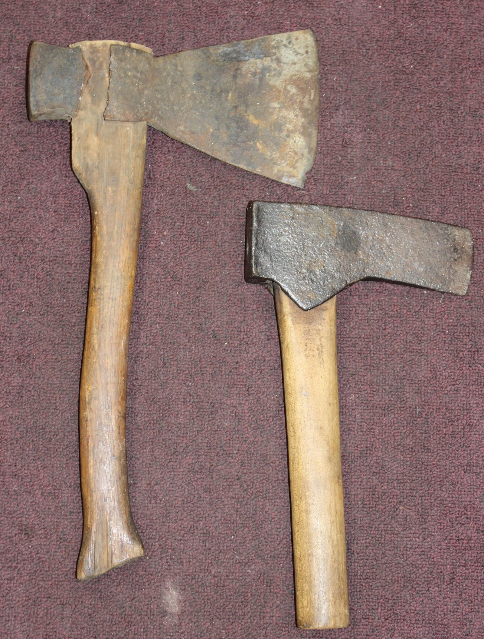 Vintage Wood Handle Axes (2): 14 in and 20 in.