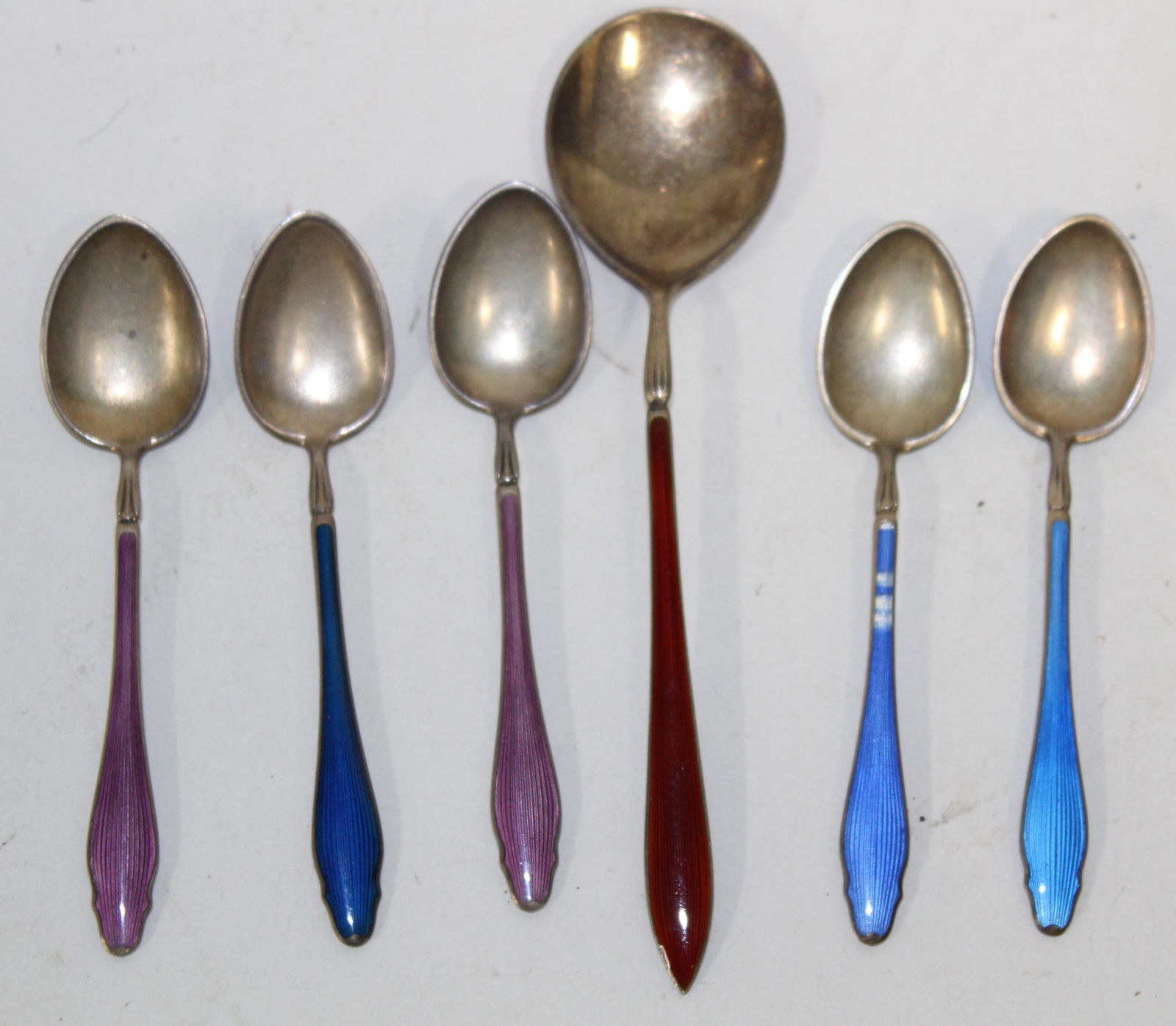 Sterling Silver Enameled Spoons (6) (1 of 2)
