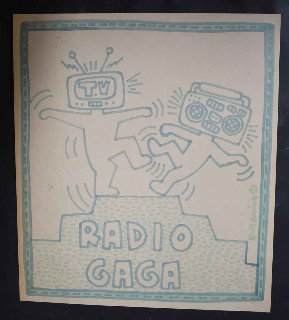 Keith Haring Sgd. Drawing on Paper (1 of 3)