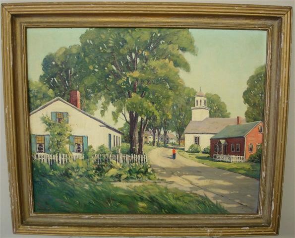 MARY BIGELOW; OIL PAINTING SIGNED: oil on board, Topsham, Maine, signed lower left; 18in. X 24in.