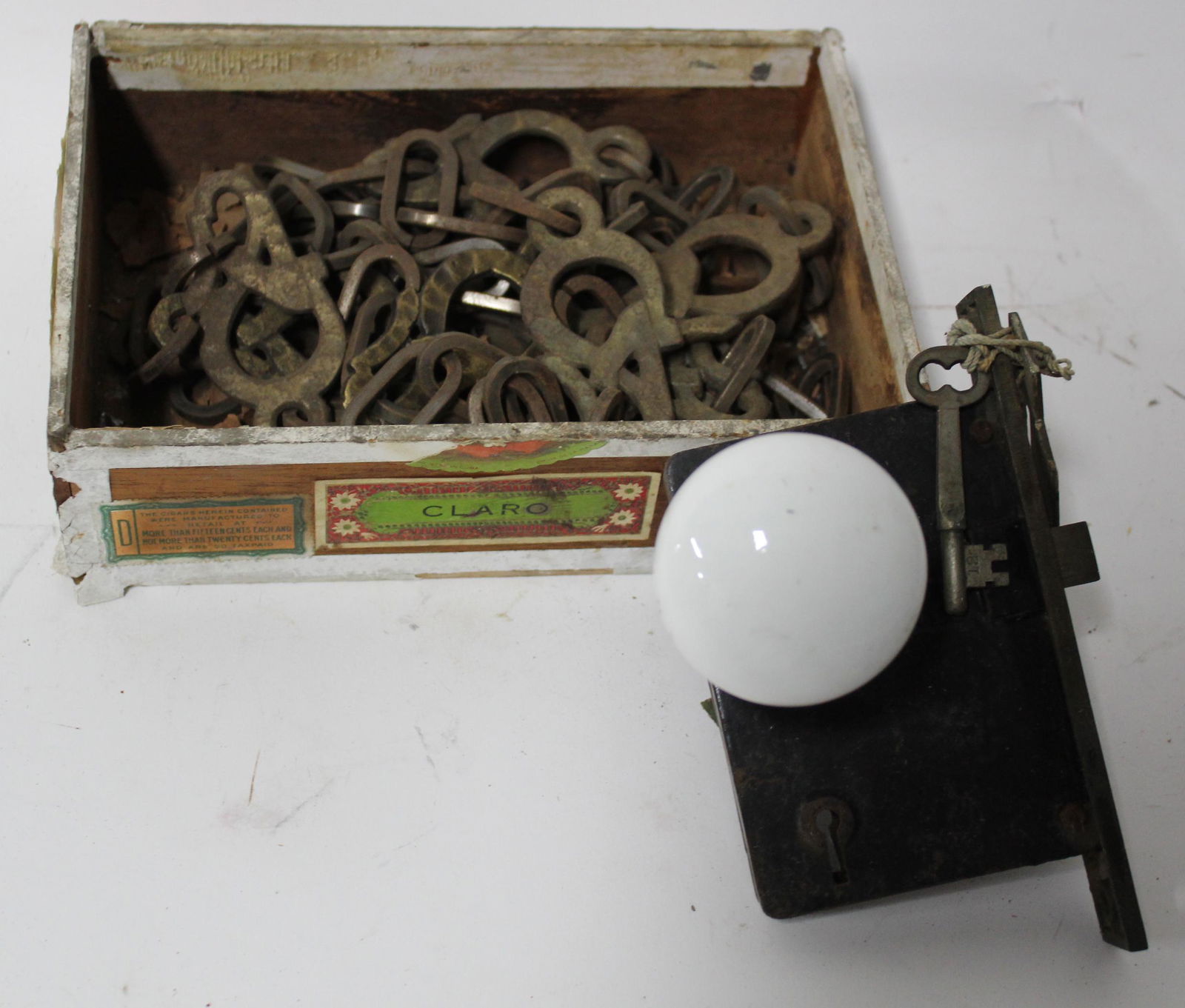 Porcelain Door Knob & Antique Lock (1 of 6)