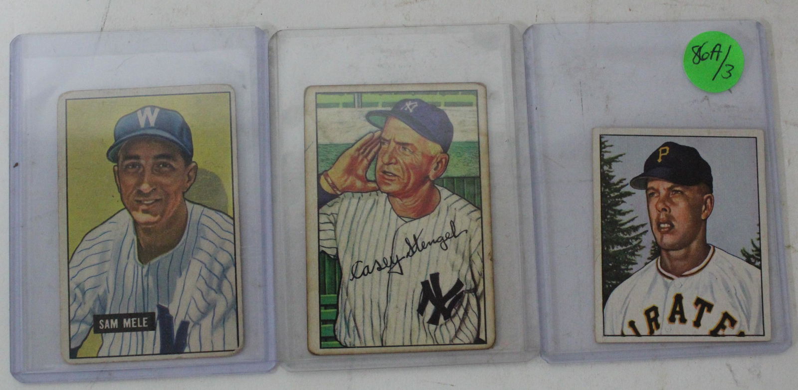 50-'52 Bowman Cards. Stengel, Mele, & Chambers (3) (1 of 2)