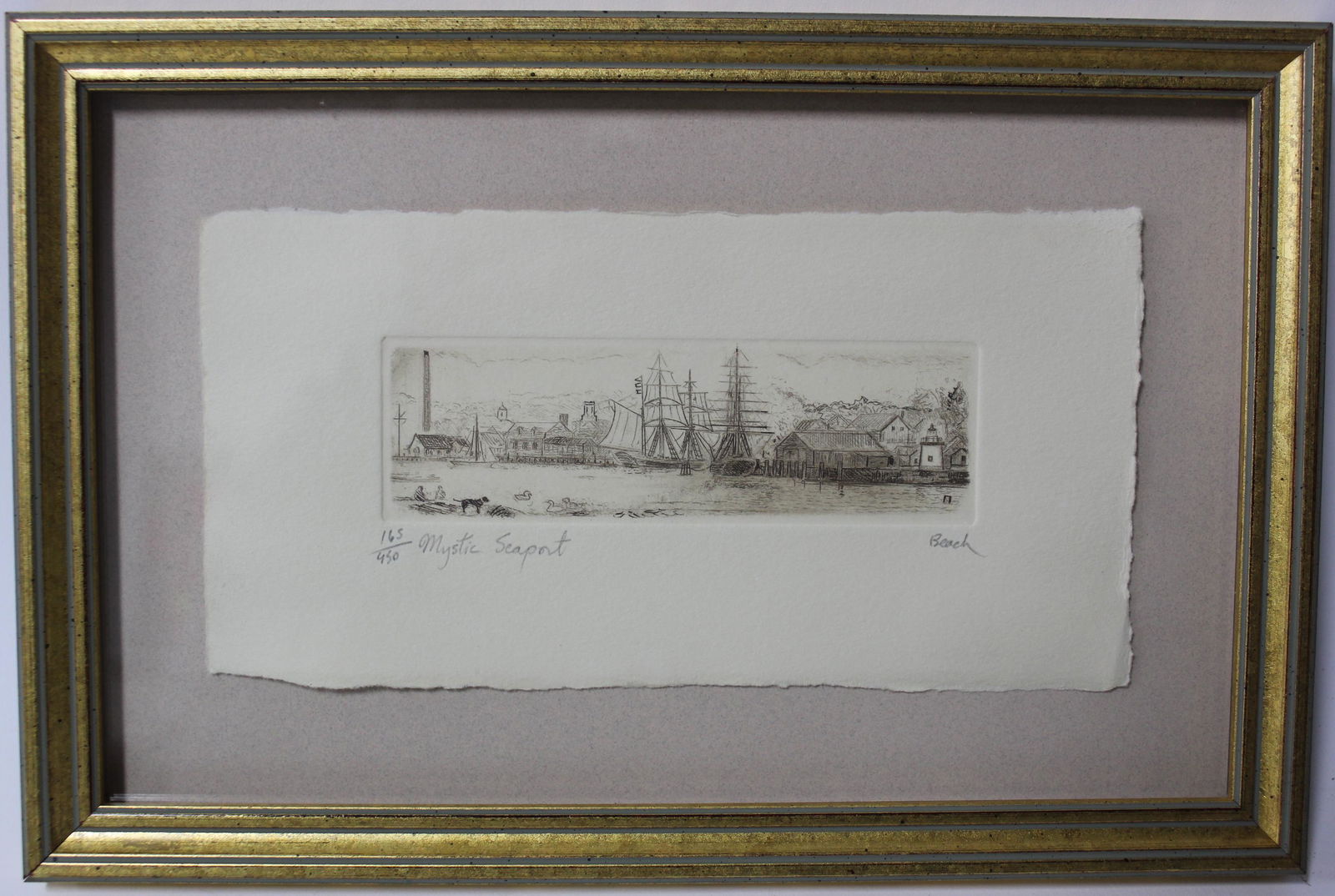 Mystic Seaport. Beach. Ltd. Ed. Litho 165/450 (1 of 4)