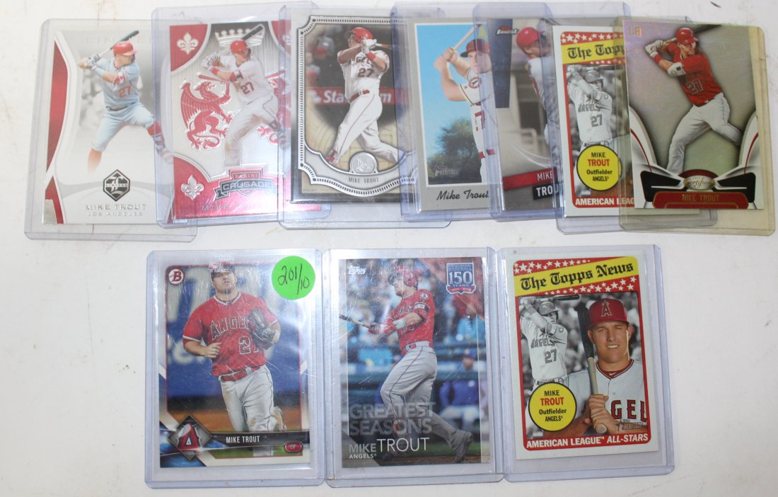 Mike Trout Baseball Cards. Lot of 10 (1 of 1)