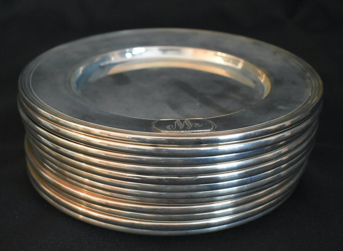 Sterling Silver Monogrammed Butter Plates (12) (1 of 4)
