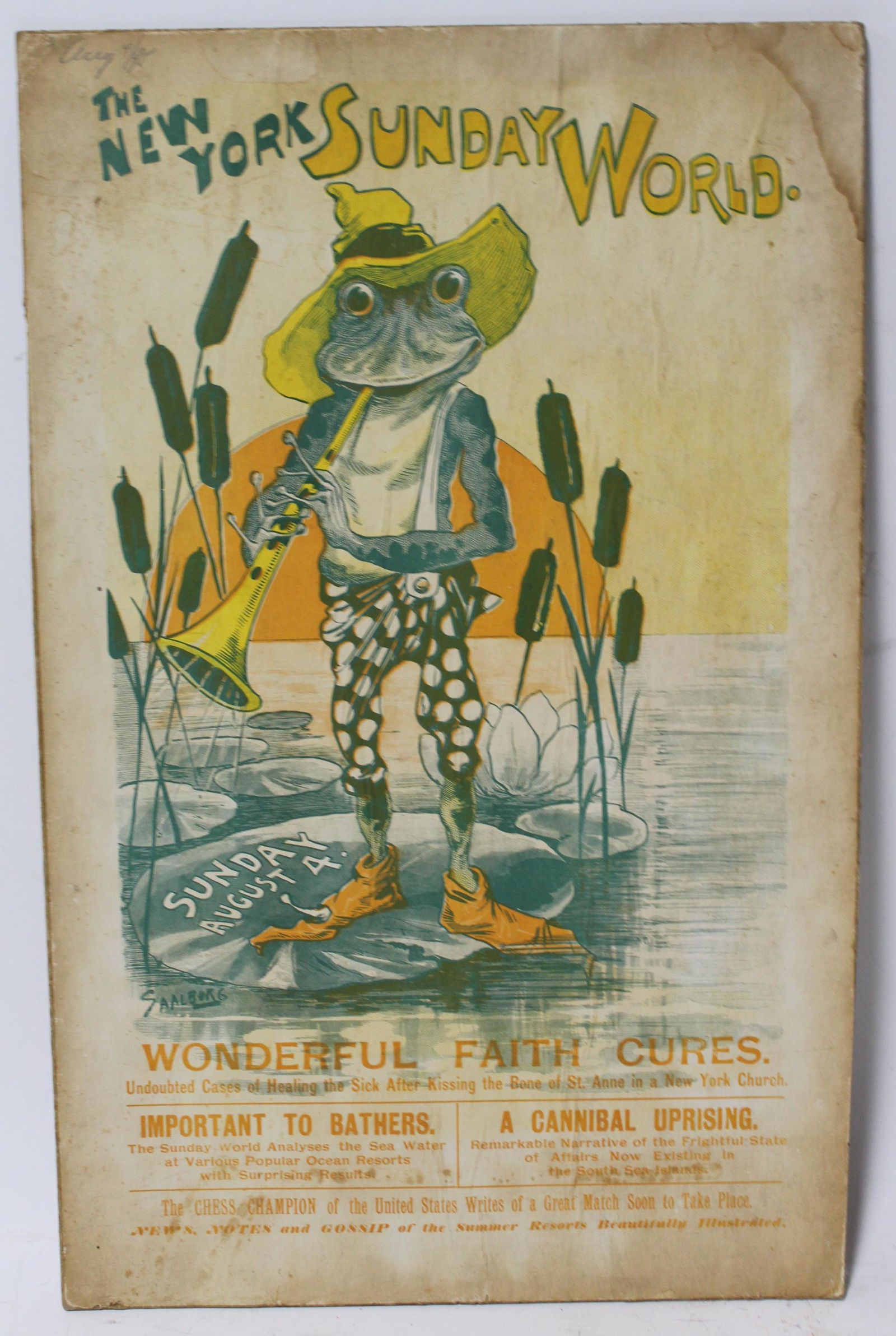 Advertisement on Board unframed. (1 of 4)