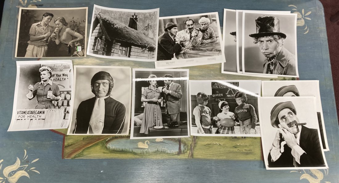 Collectors Lot of Photos Inc 1937 Photo Jules Garfield: 1937 Photo Jules Garfield and Kathryn Lock Pritchard. 8x10 with back stamp Collectors Lot of Photos. Included Marty Feldman, Lucy, Marx Bros, The Rascals, Wizard of Oz. All 8x10.