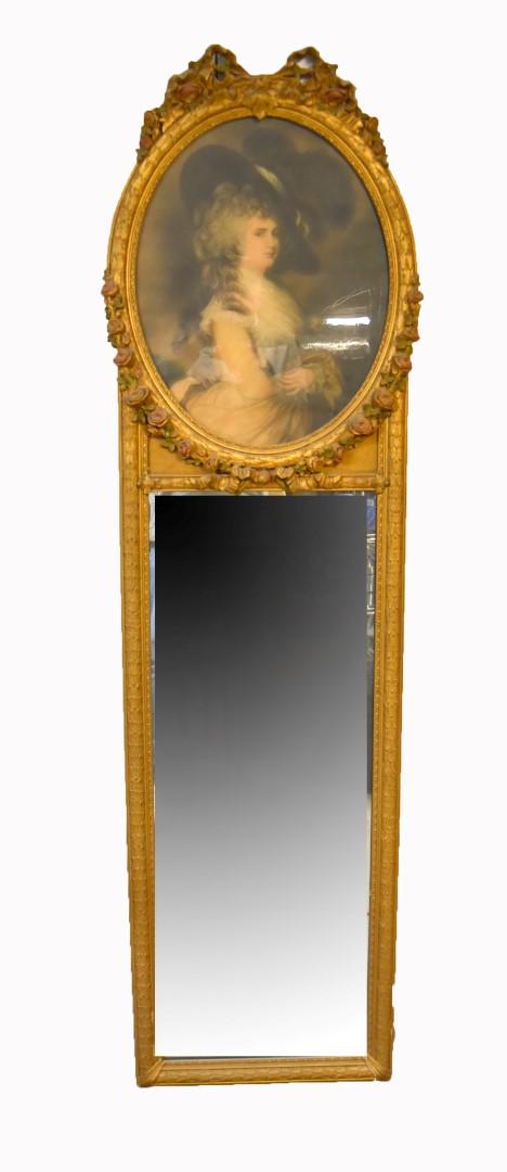19thC. Ornate French Trumeau Mirror (1 of 4)