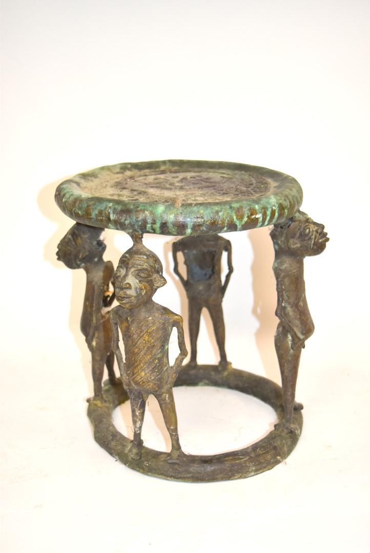 Benin Style Bronze Stool (1 of 4)