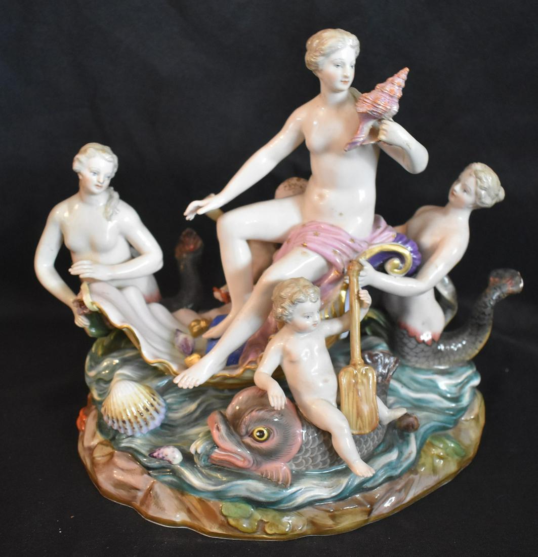 Antique Meissen Porcelain Grouping: Birth of Venus (1 of 11)