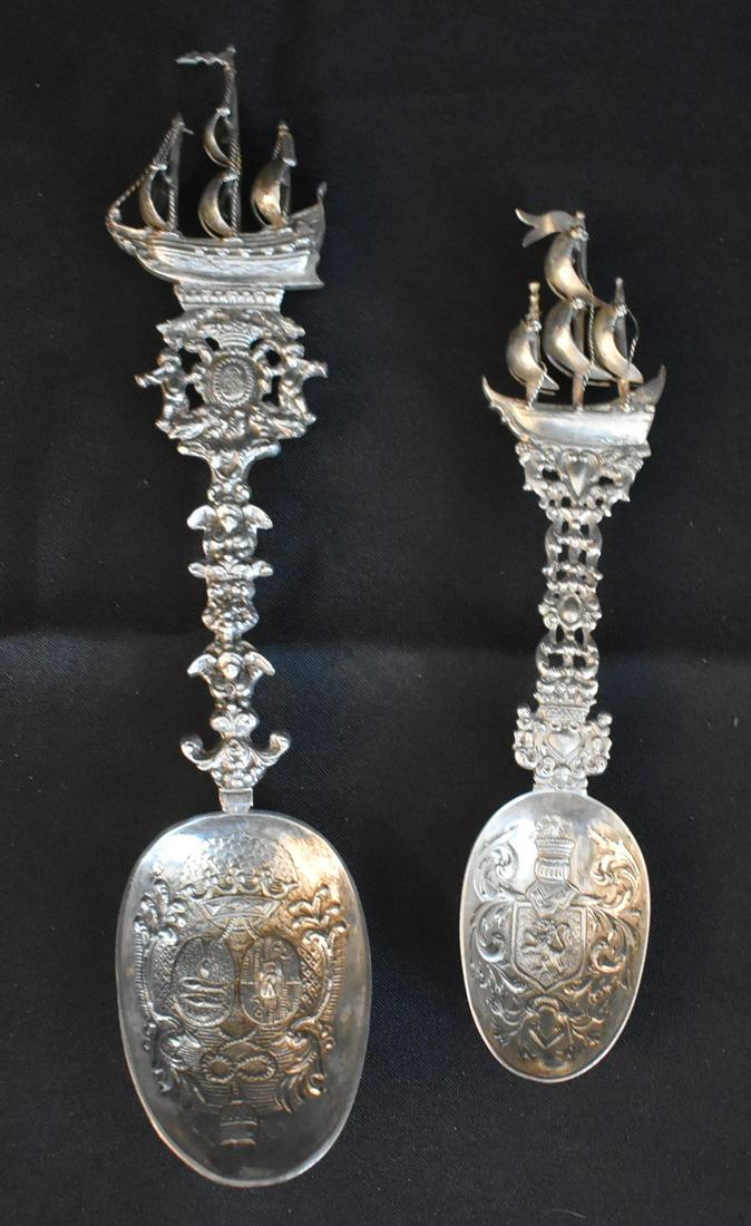 Sterling & 800 Silver Figural Sailboat Spoons (2) (1 of 8)