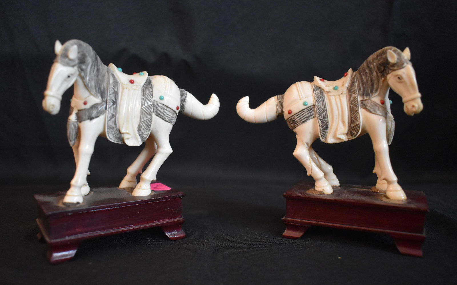 Pr. of Oriental Carvings. Horses (1 of 5)