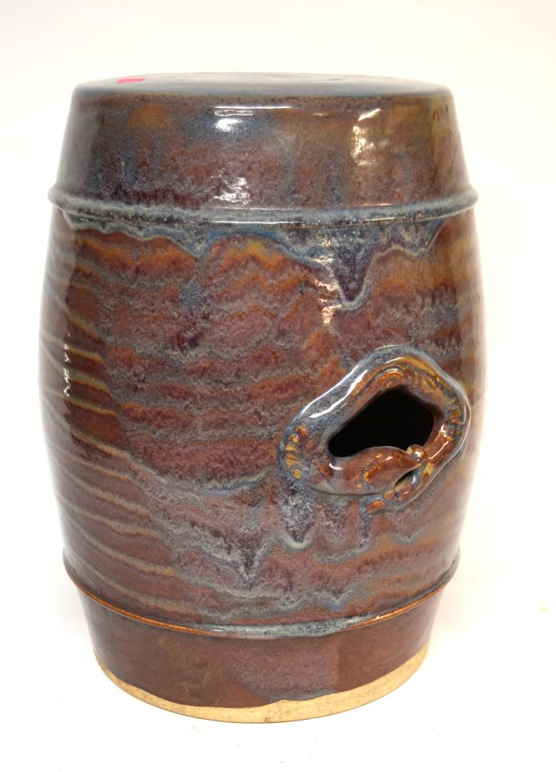 Chinese Flambe Stoneware Garden Seat (1 of 4)