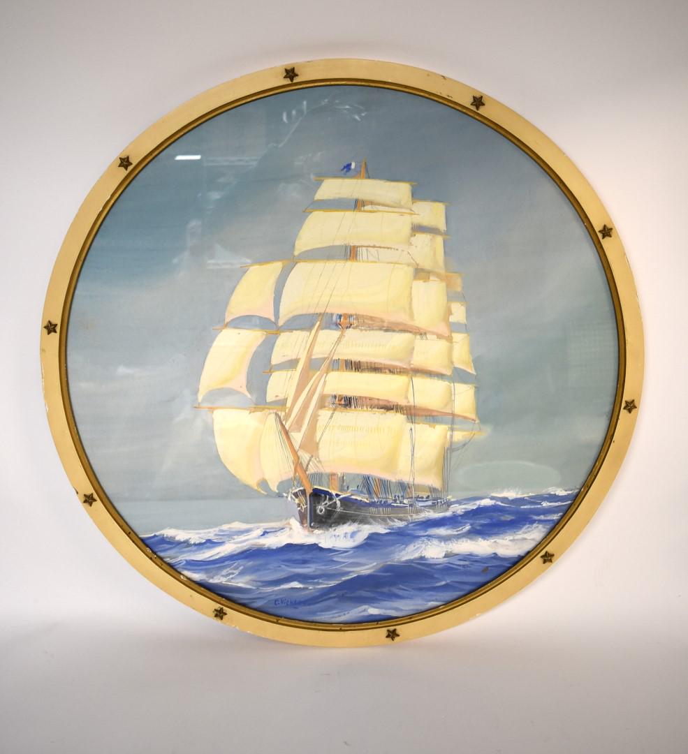 Charles Vickery; American Gouache Sailing Ship Signed (1 of 5)