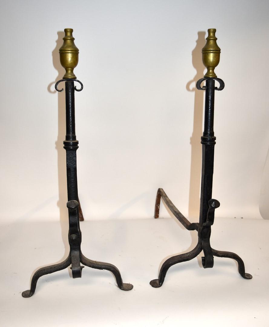 Pair of Antique Hand Wrought Andirons (1 of 4)