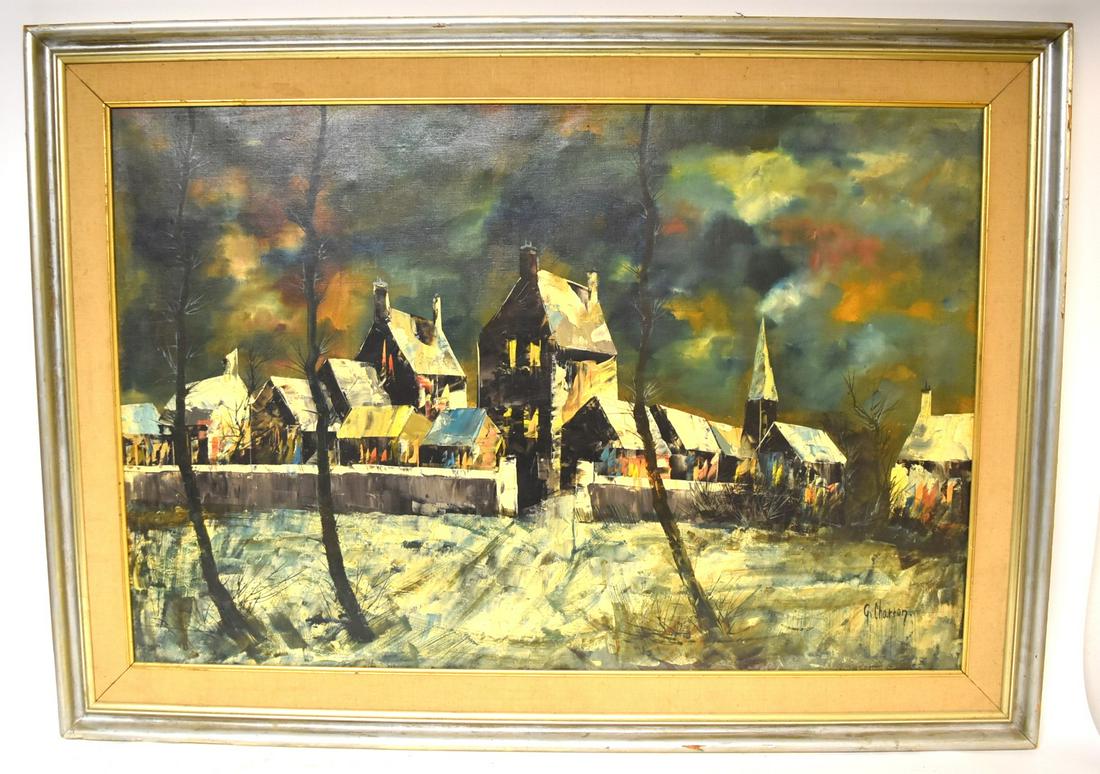 G. Charton; 20thC. Oil Village Scene Signed (1 of 4)
