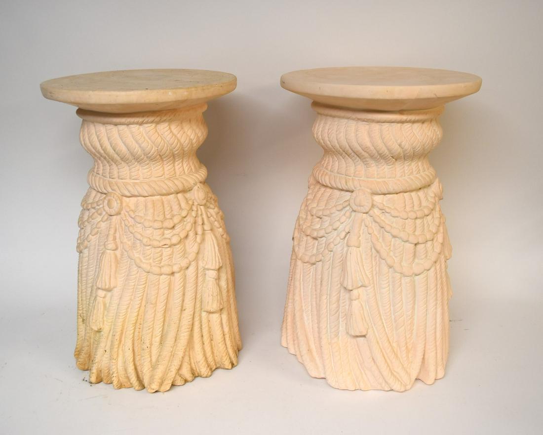 Pair of Hollywood Regency Composition Plant Stands (1 of 4)