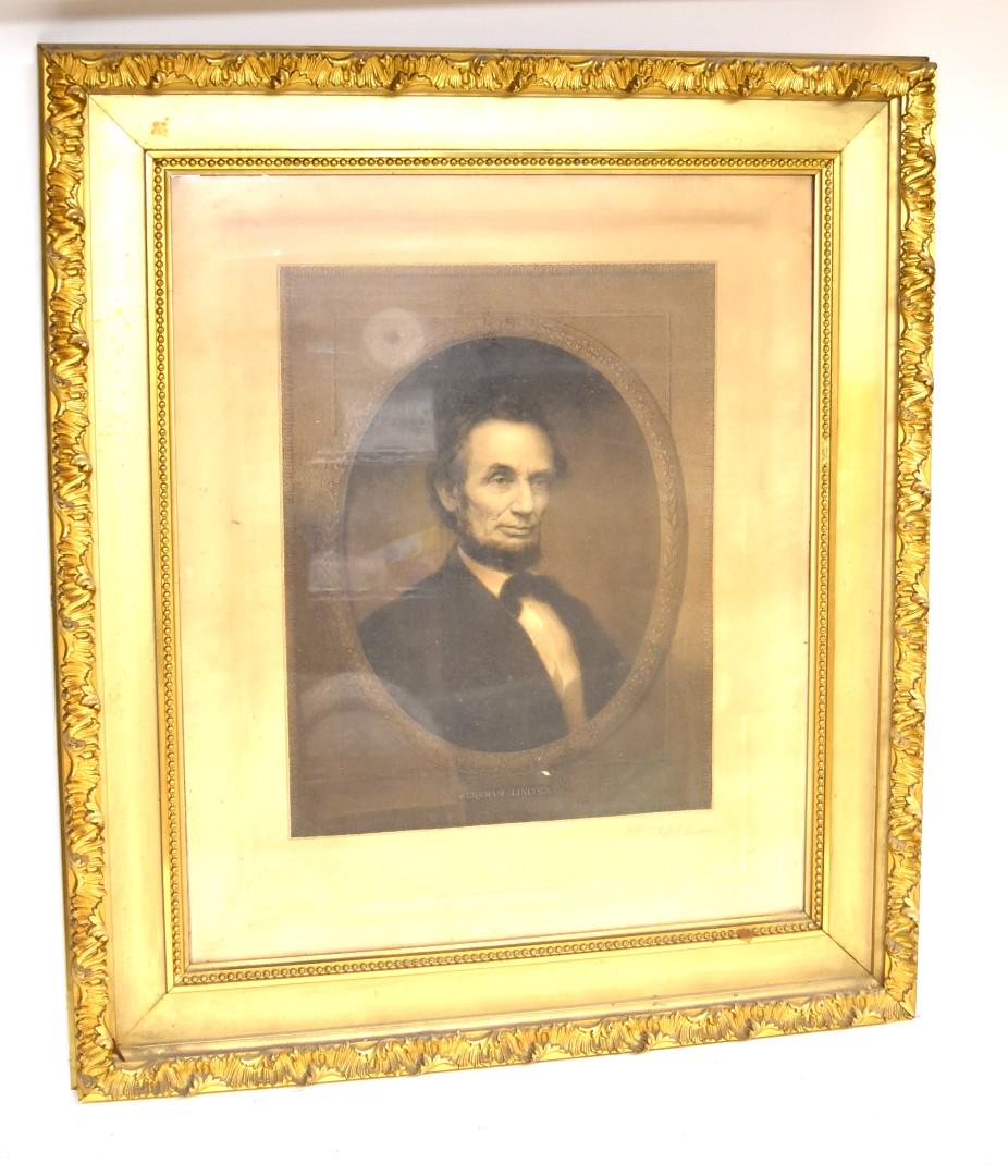 Ornately Framed Engraving - Portrait of Lincoln (1 of 7)