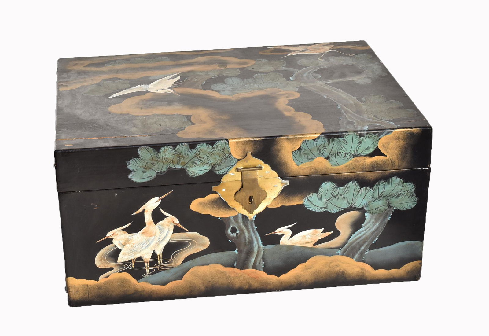 Chinese Lacquered Wood Trunk (1 of 5)